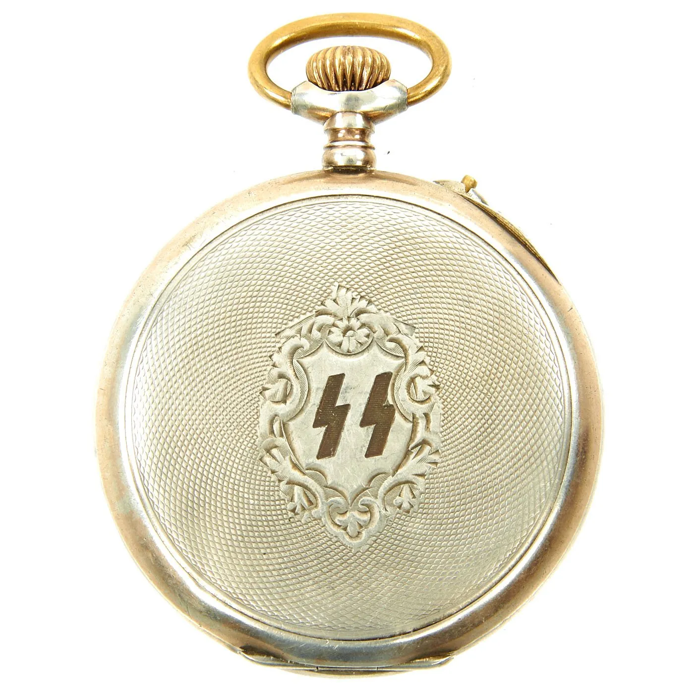 Original German WWII Swiss Pocket Watch with SS Marked Back -  Fully Functional