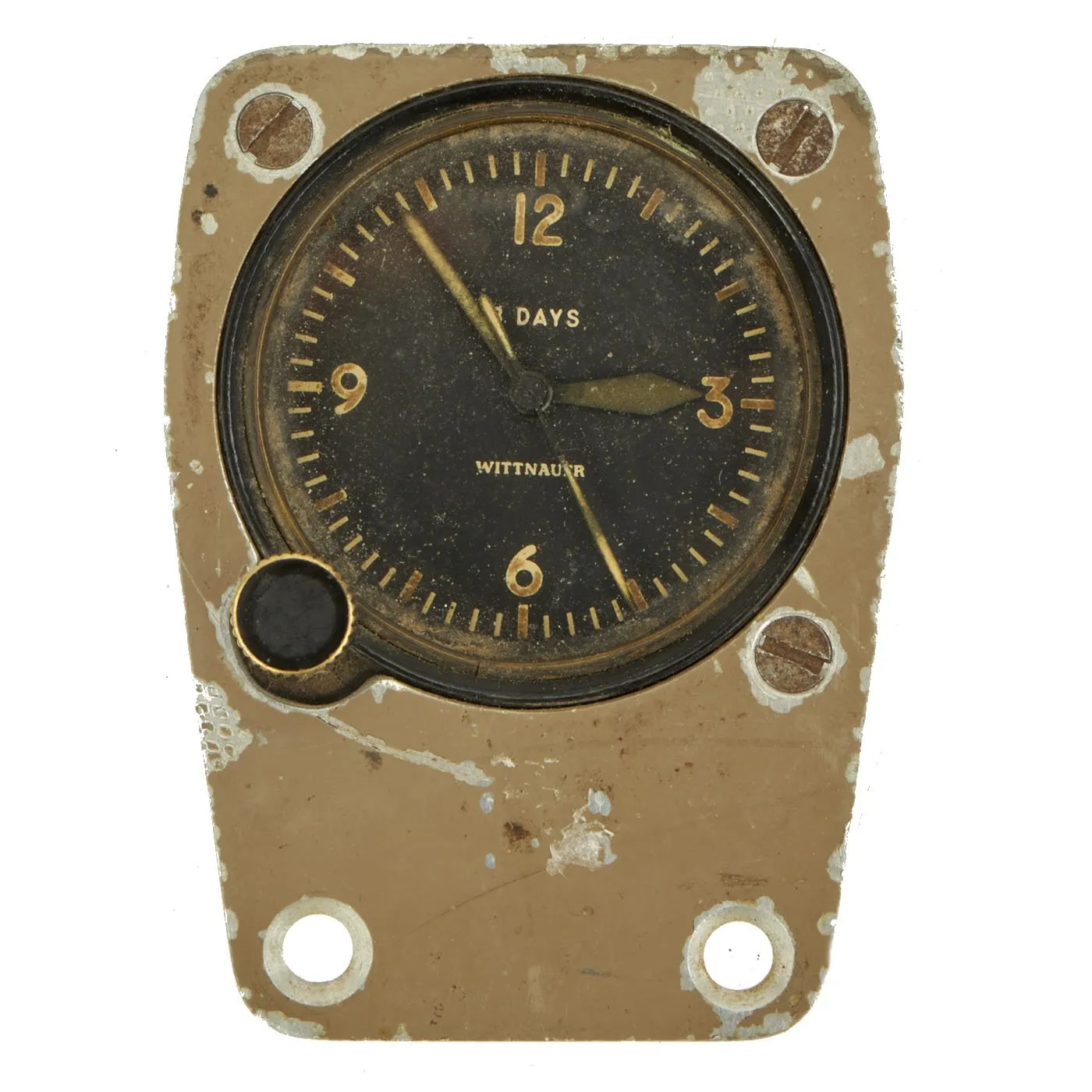 Original U.S. WWII Army Air Forces 8 Day Cockpit Clock by Wittnauer - Fully Functional