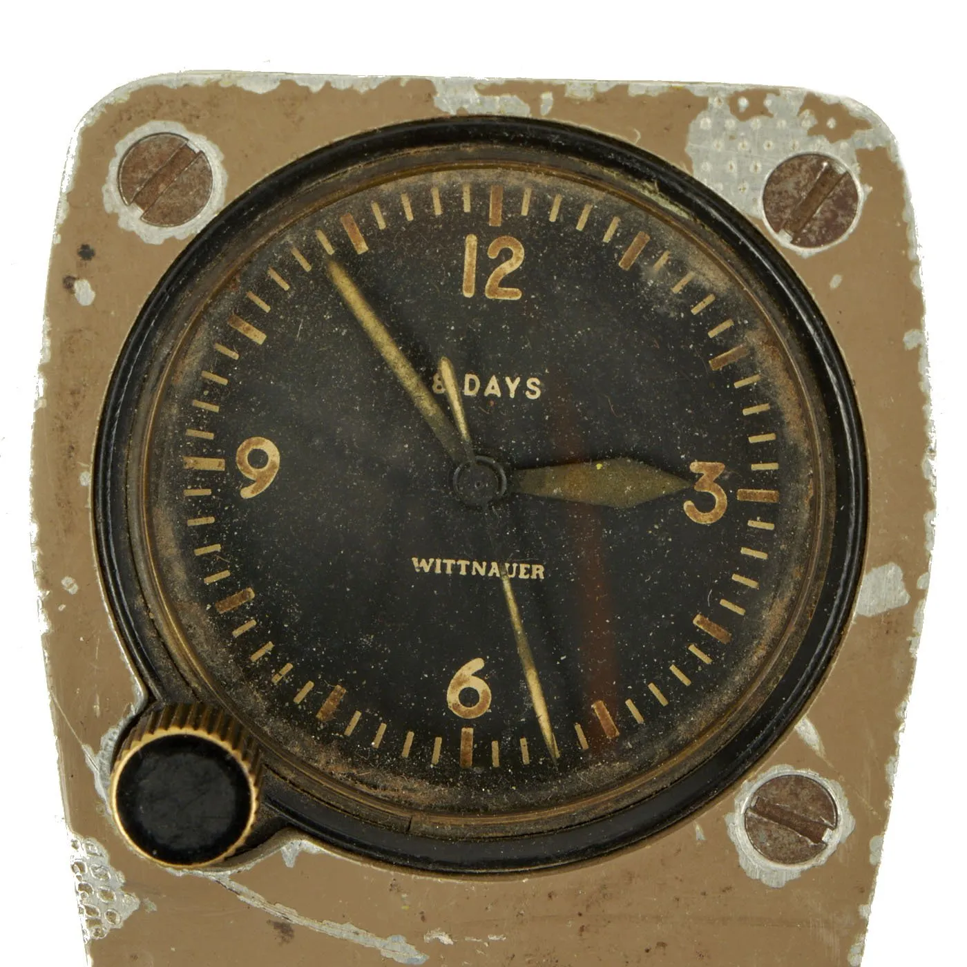 Original U.S. WWII Army Air Forces 8 Day Cockpit Clock by Wittnauer - Fully Functional