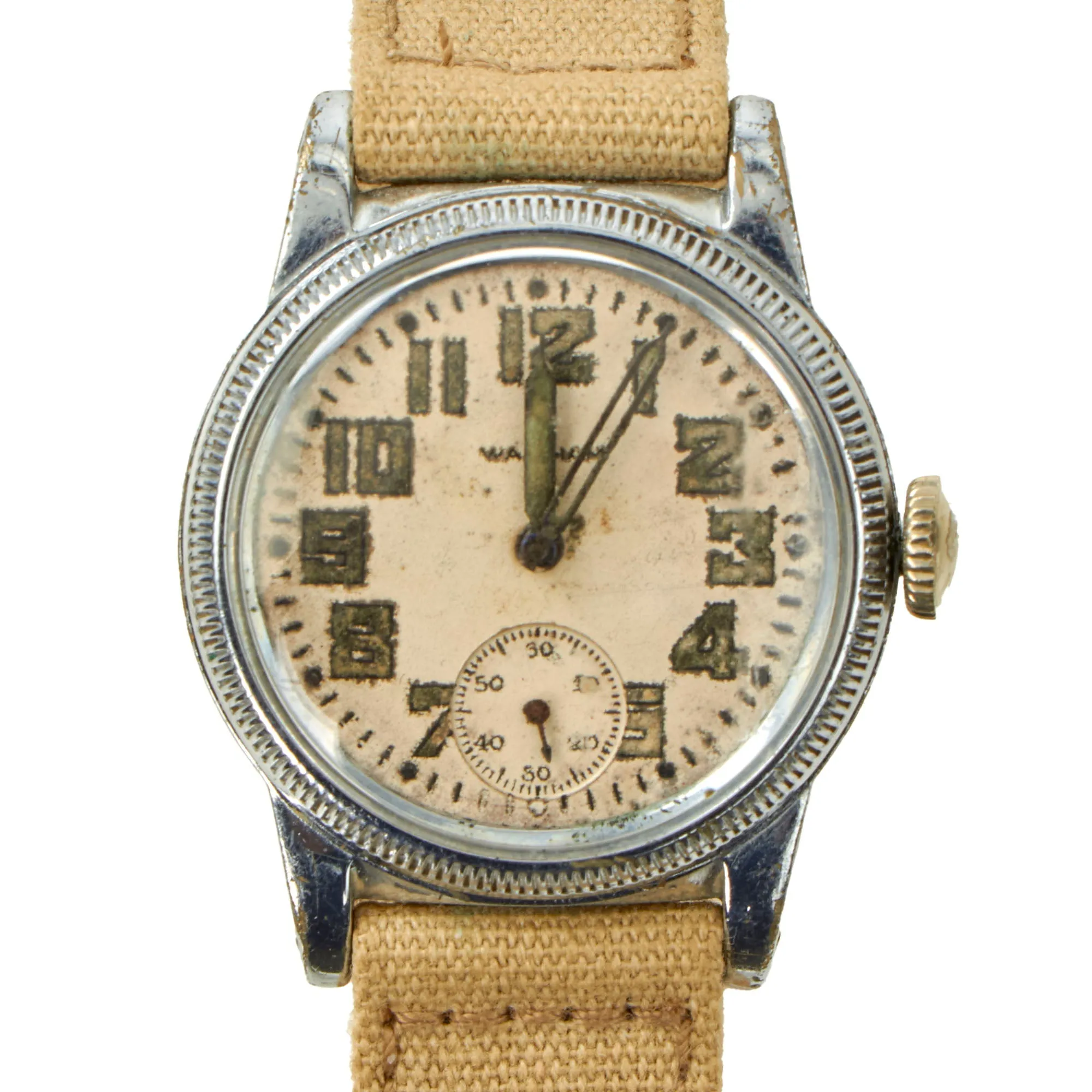 Original U.S. WWII Fully Functional Laundry Number Marked (Identified) 1941 US Army Ordnance Department 17-Jewel Wrist Watch by Waltham - Pvt Marino J. Menichelli, Battle of the Bulge Prisoner of War, Stalag IV-B