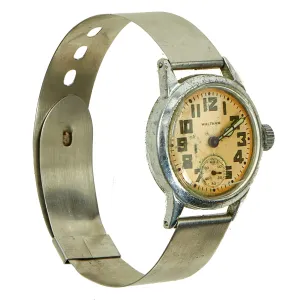 Original U.S. WWII Ordnance Department Wrist Watch by Waltham With Original Steel Strap - Fully Functional