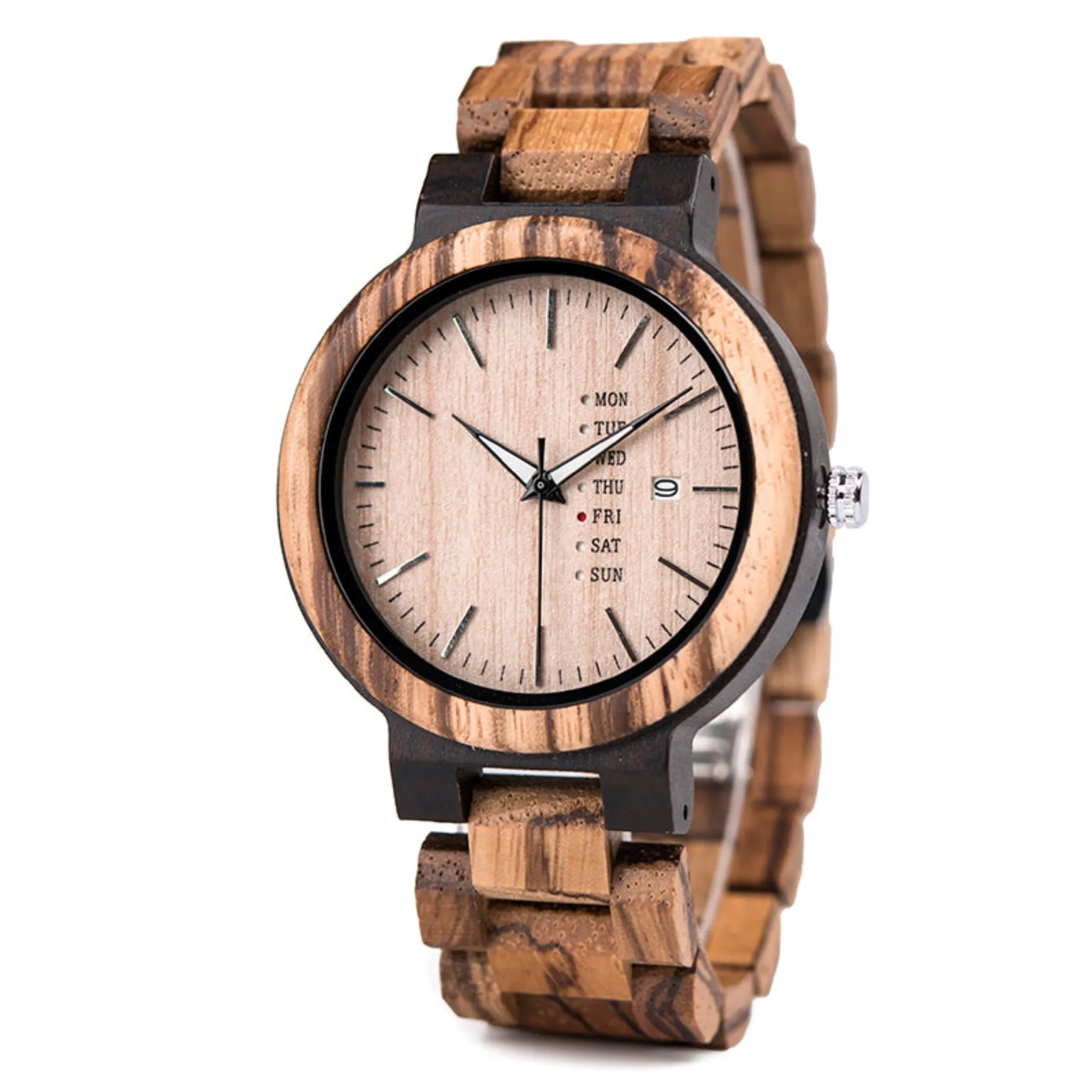 Rotterdam - Ebony & Zebrawood Minimal Watch