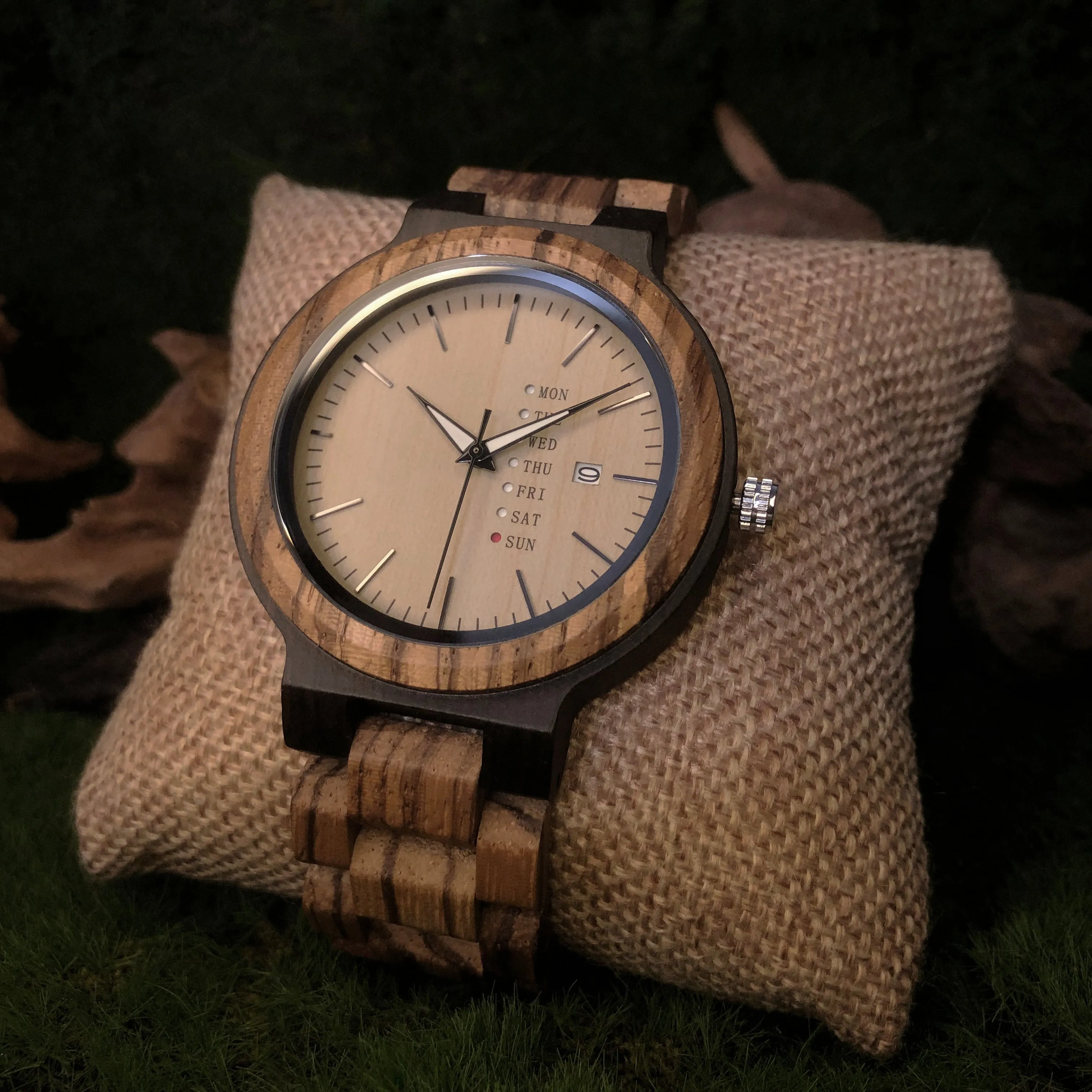 Rotterdam - Ebony & Zebrawood Minimal Watch