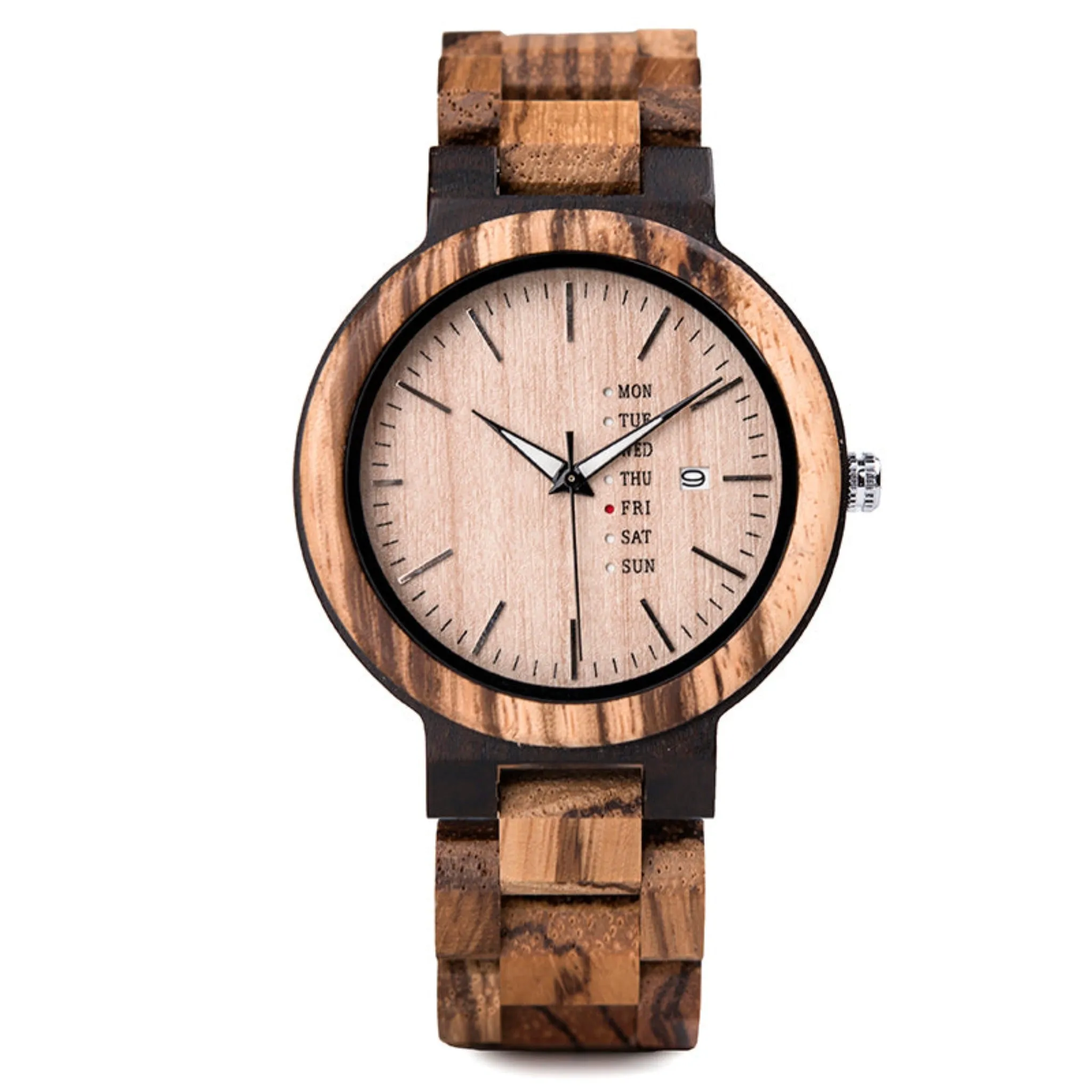 Rotterdam - Ebony & Zebrawood Minimal Watch