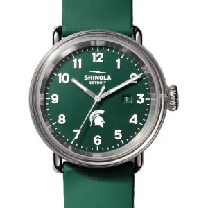 Shinola 43MM Detrola Spartan Green Watch S0120183163 Michigan State