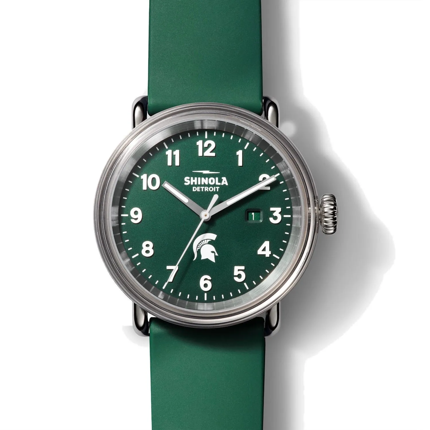 Shinola 43MM Detrola Spartan Green Watch S0120183163 Michigan State