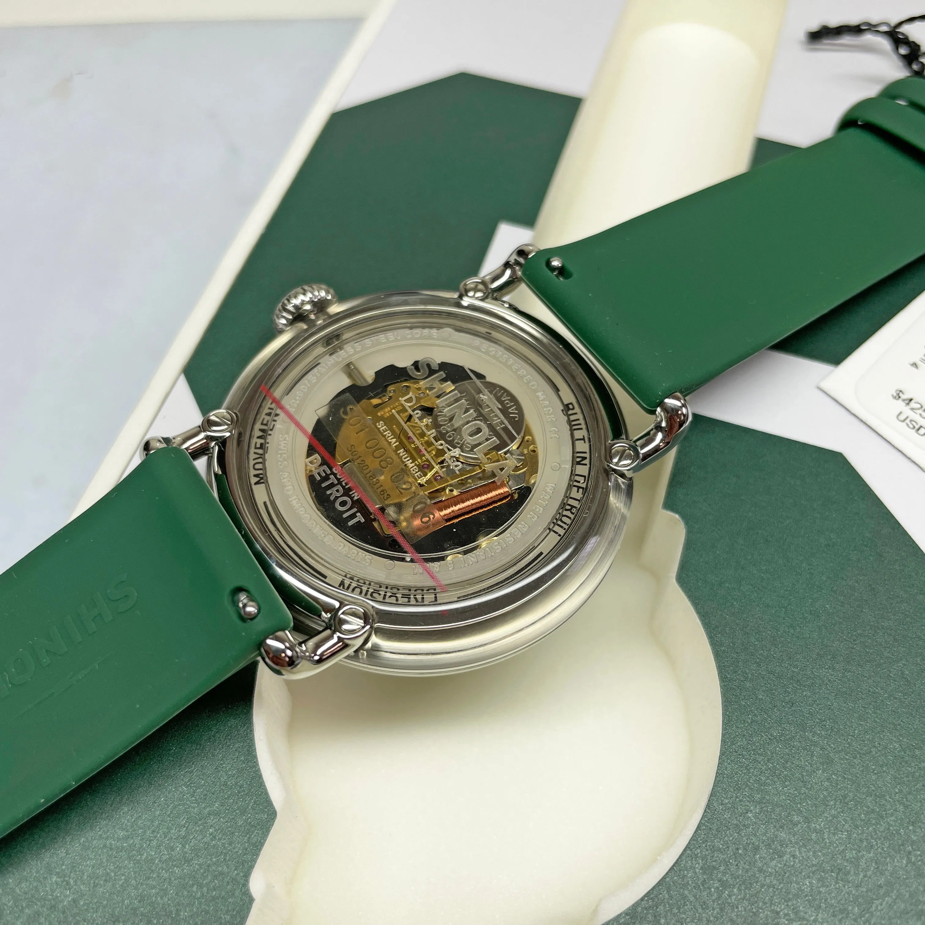 Shinola 43MM Detrola Spartan Green Watch S0120183163 Michigan State