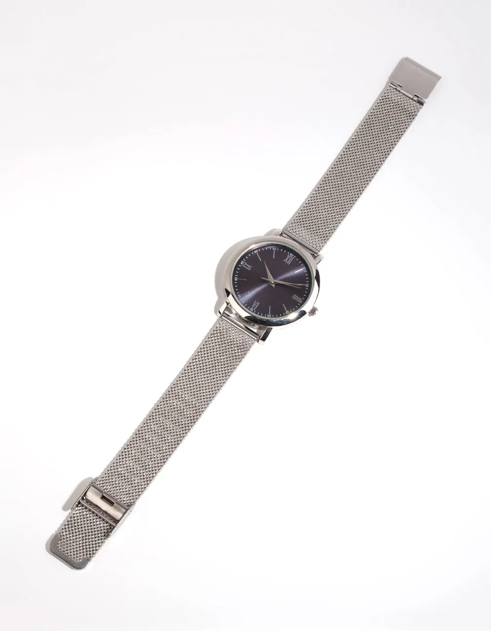 Silver Simple Mesh Strap Watch