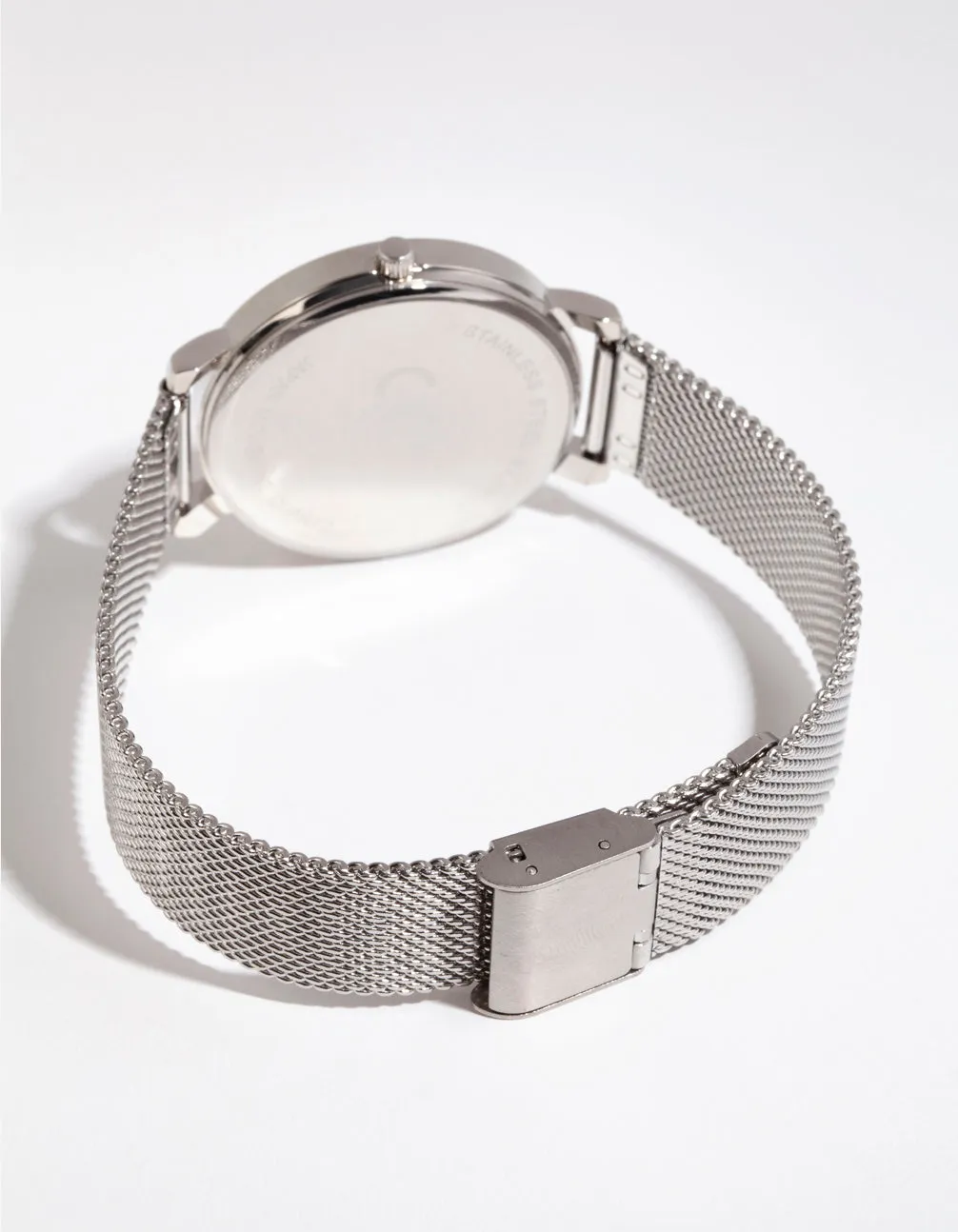 Silver Simple Mesh Strap Watch