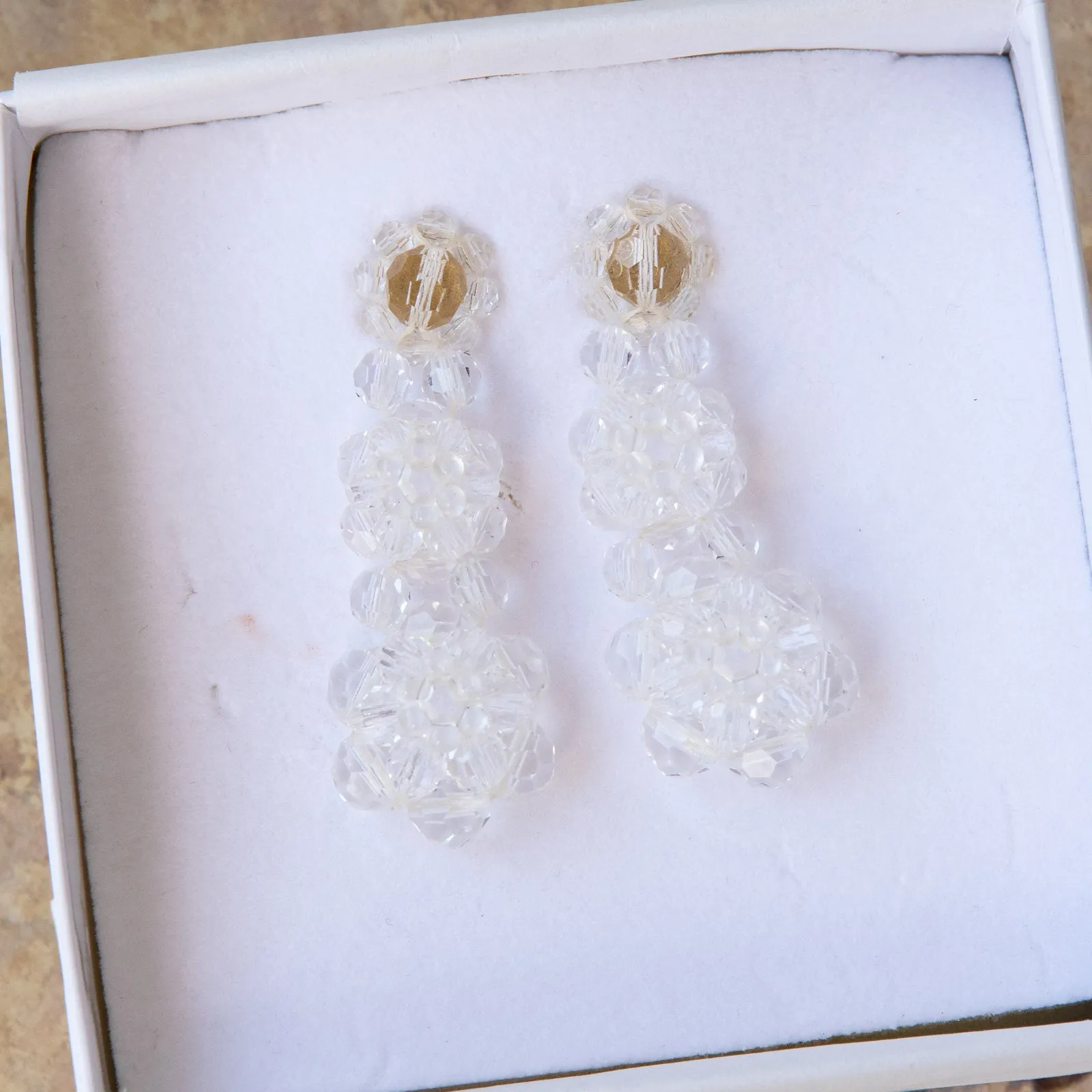 Simone Rocha Beaded Drop Transparent Earrings