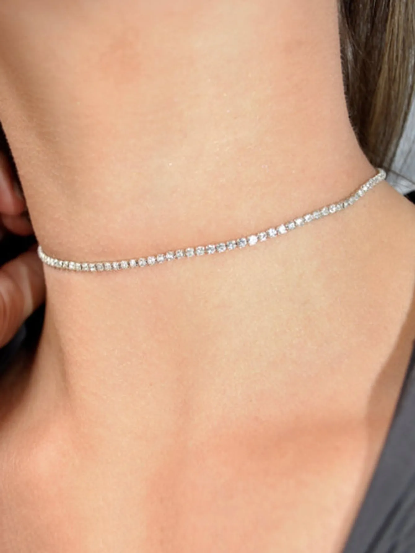 Simple Rhinestone Decor Choker for Women Jewelry for Women Necklace Accessories