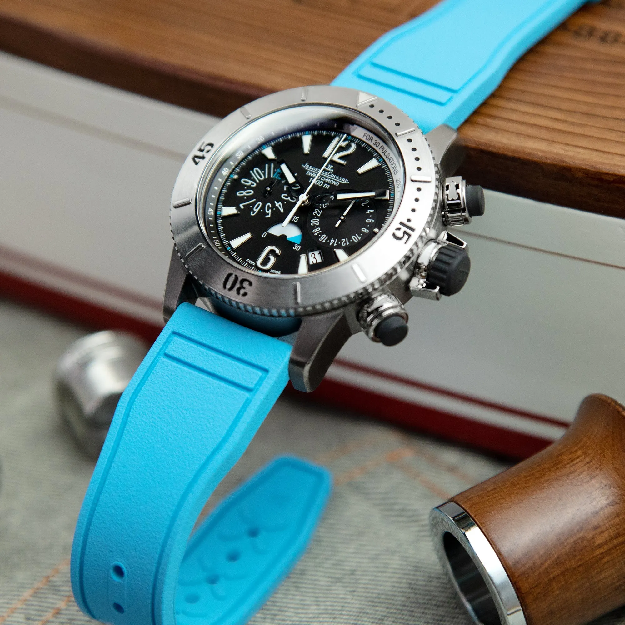 Sky Blue Pilot FKM Quick Release rubber strap