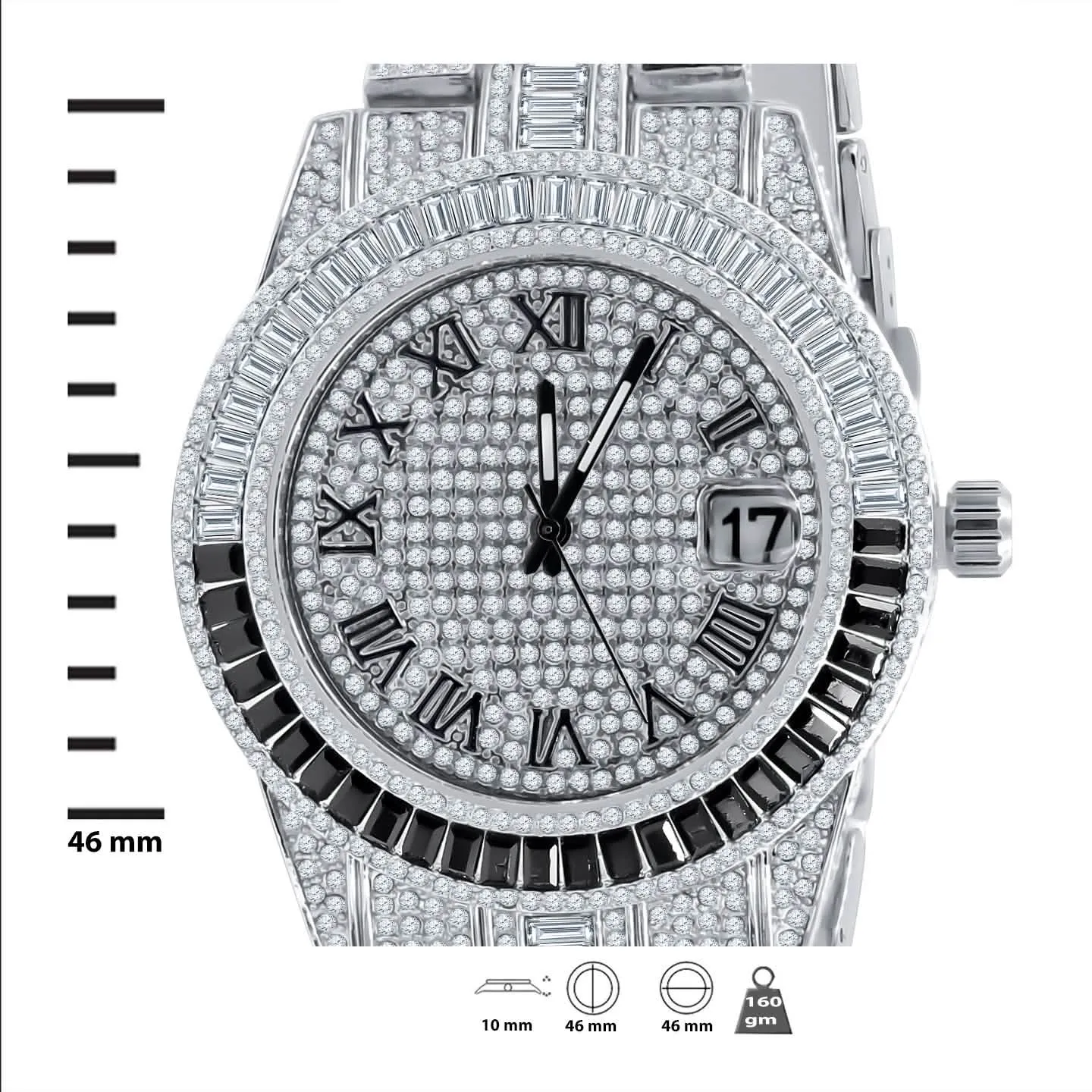 Sophisticated Crystal-Studded Timepiece Set