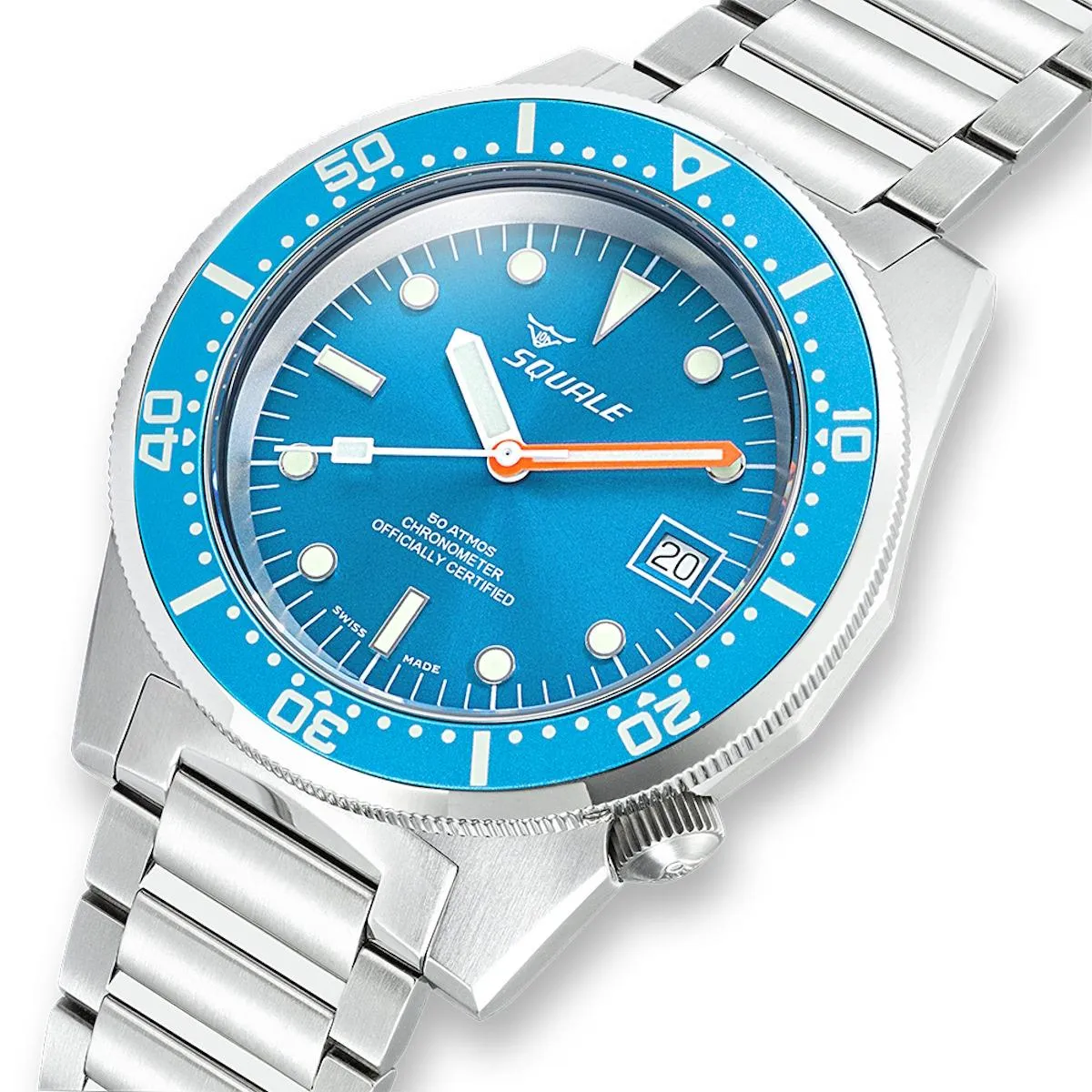 Squale 1521 COSC Certified Edition - Ocean Blue Dial on Bracelet