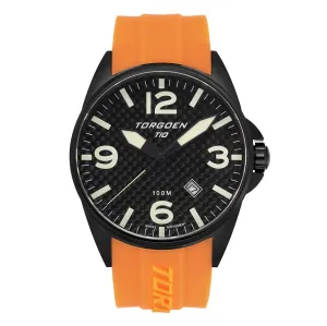 T10 Troupial Carbon Sapphire | 45mm, Orange Silicone Strap