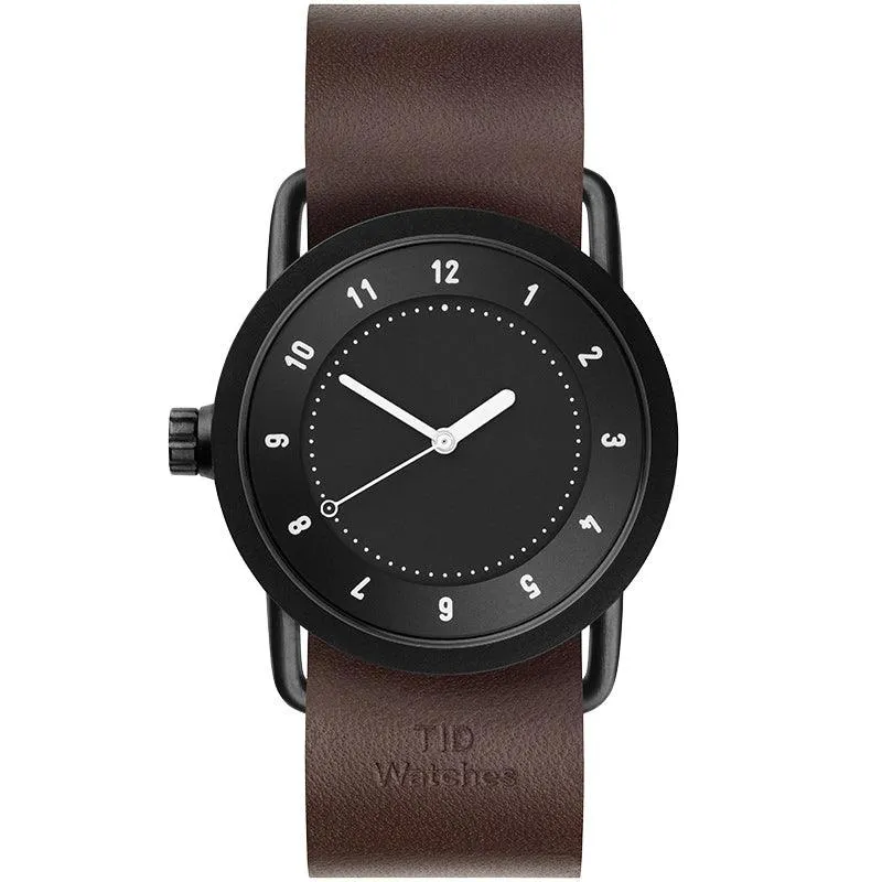 TID No.1 Black Dial / Burgundy Leather Strap / Black Buckle