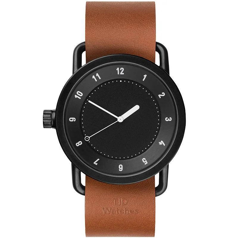 TID No.1 Black Dial / Burgundy Leather Strap / Black Buckle