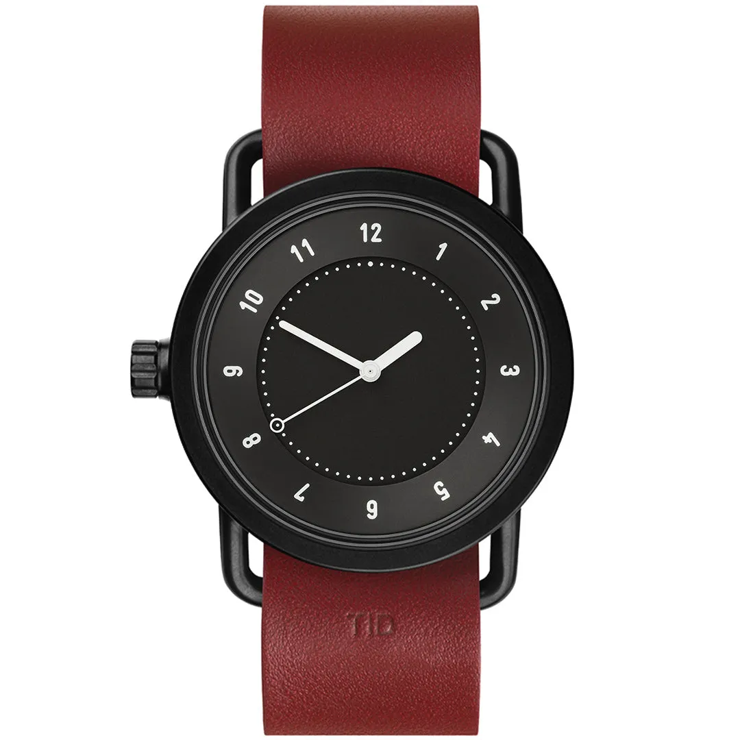 TID No.1 Black Dial / Burgundy Leather Strap / Black Buckle