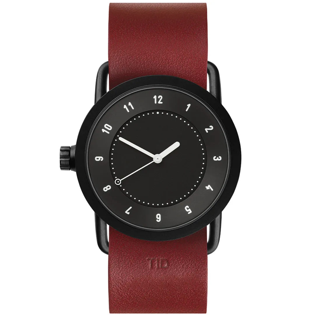 TID No.1 Black Dial / Burgundy Leather Strap / Black Buckle