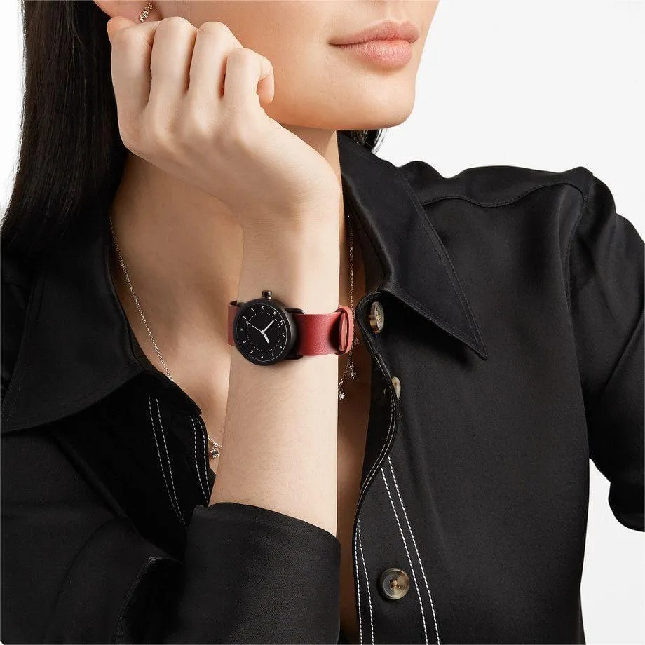 TID No.1 Black Dial / Burgundy Leather Strap / Black Buckle