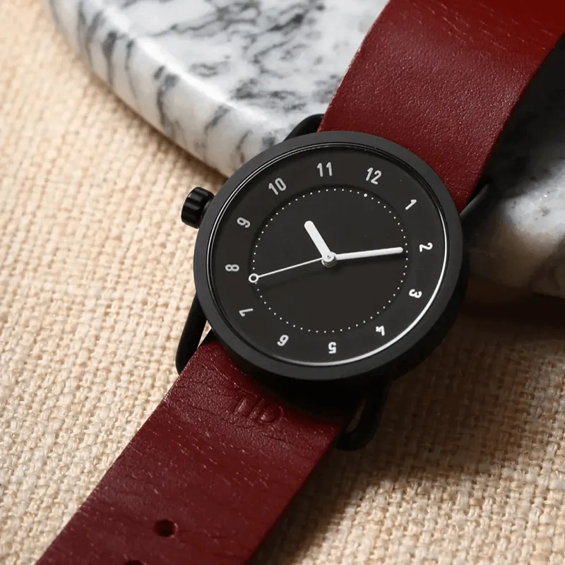 TID No.1 Black Dial / Burgundy Leather Strap / Black Buckle