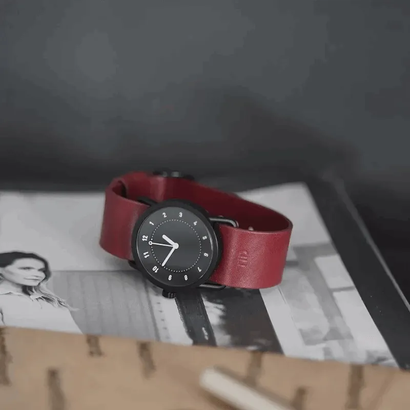 TID No.1 Black Dial / Burgundy Leather Strap / Black Buckle