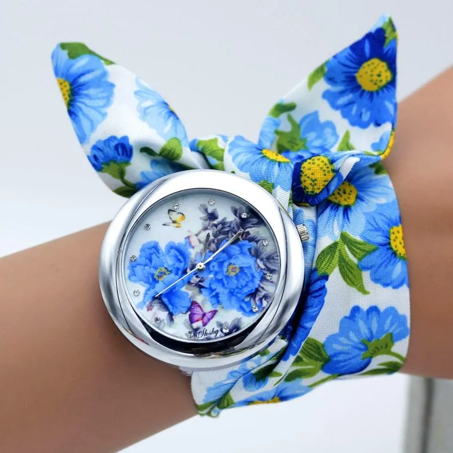 Women New Design Floral Fabric Wrist Watches